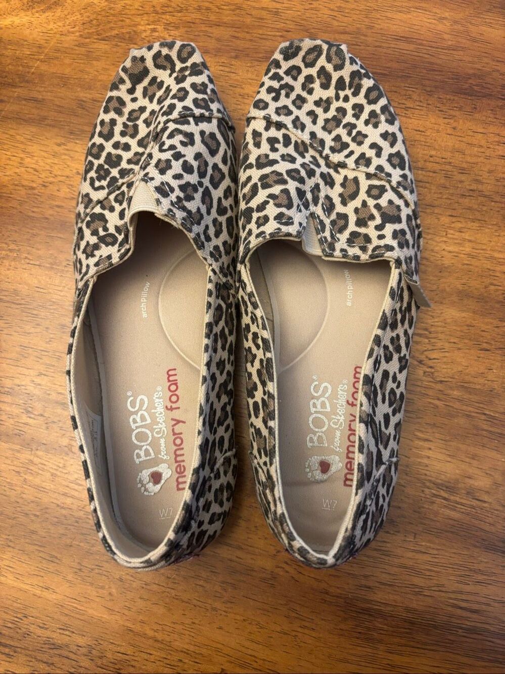 Leopard print BOBS, size 7